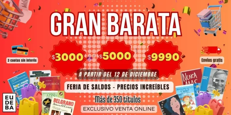 Eudeba lanza espina Feria de Saldos Online con más de 350 títulos y envíos gratis a todo el país